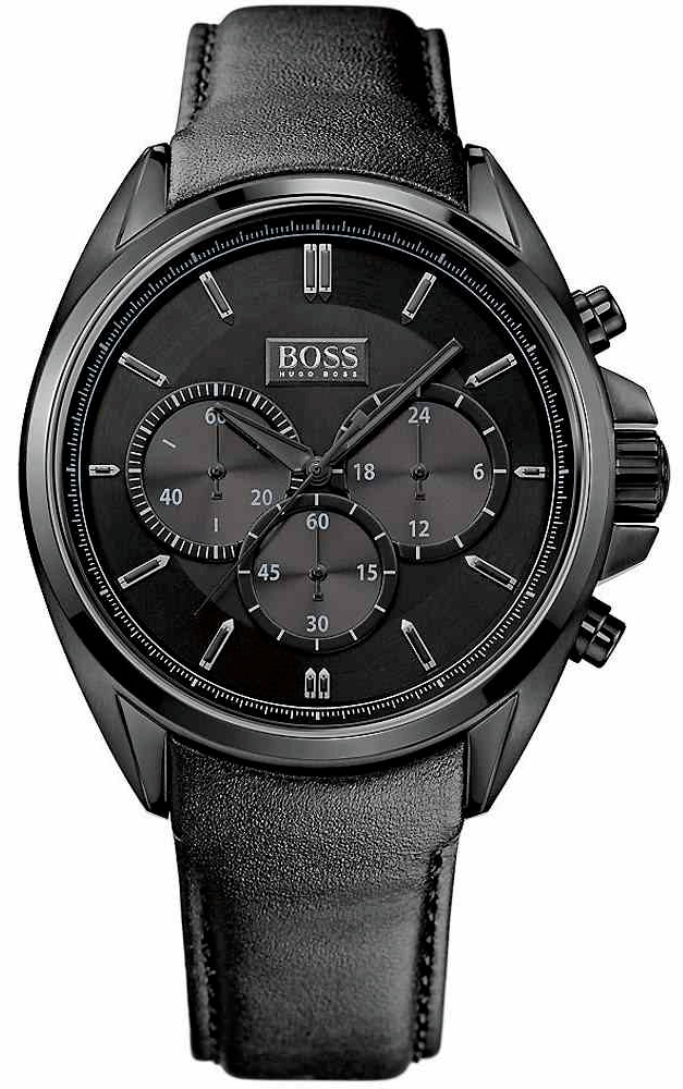 Hugo Boss Driver Chronograph Black Dial Black Leather Strap Watch For Men - HB1513061 Buy Now By Hugo Boss