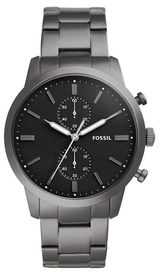 Fossil Townsman Chronograph Black Dial Silver Steel Strap Watch for Men - FS5349 Buy Now By Fossil