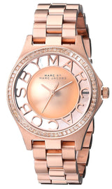 Marc Jacobs Henry Transparent Rose Gold Dial Rose Gold Steel Strap Watch for Women - MBM3339 Buy Now By Marc Jacobs