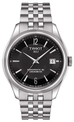 Tissot Ballade Powermatic 80 Cosc Black Dial Silver Steel Strap Watch For Men - T108.408.11.057.00