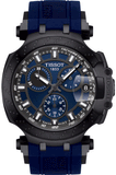 Tissot T Race Chronograph Blue Dial Blue Silicone Strap Watch For Men - T115.417.37.041.00