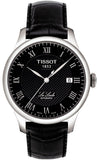 Tissot T Classic Le Locle Automatic Black Dial Black Leather Strap Watch For Men - T41.1.423.53