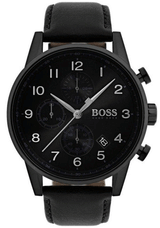 Hugo Boss Navigator Black Dial Black Leather Strap Watch for Men - 1513497 Buy Now By Hugo Boss