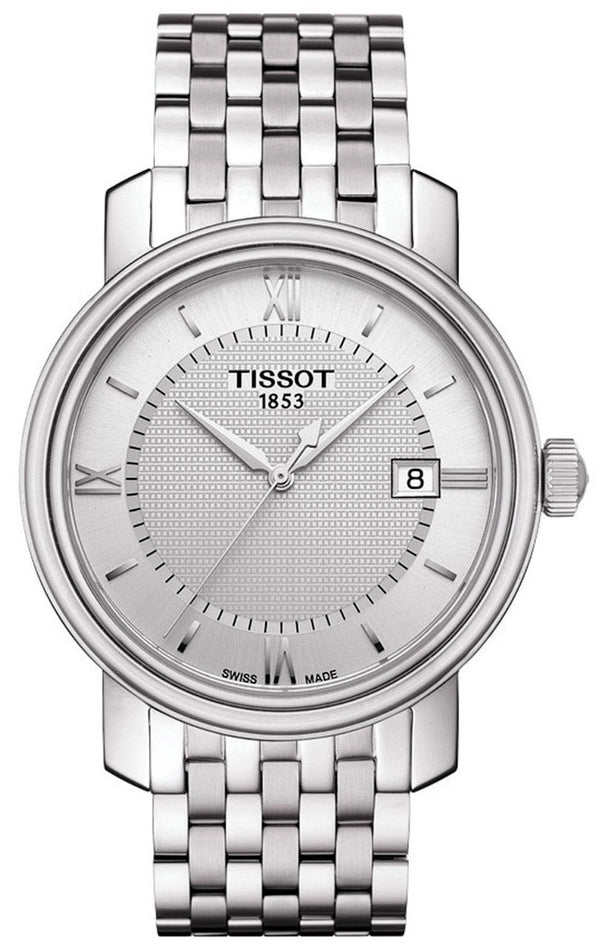 Shop Tissot T Classic Bridgeport Silver Dial Silver Mesh Bracelet Watch For Men - T097.410.11.038.00 in USA