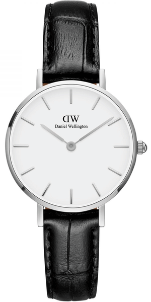 Daniel Wellington Classic Petite Reading White Dial Black Leather Strap Watch For Women - DW00100241