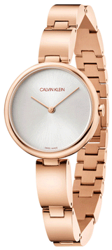 Shop Calvin Klein Wavy White Dial Rose Gold Steel Strap Watch for Women - K9U23646 in USA
