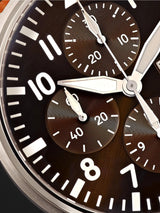 Shop IWC Pilot's Watch Chronograph Edition Brown Dial Brown Leather Strap Watch for Men - IW377713 in USA