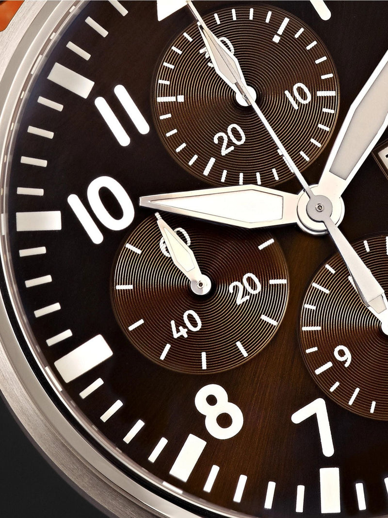 Shop IWC Pilot's Watch Chronograph Edition Brown Dial Brown Leather Strap Watch for Men - IW377713 in USA