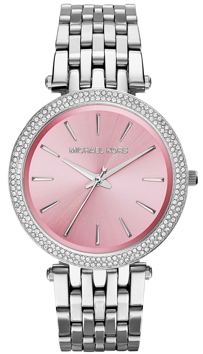 Michael Kors Darci Crystal Pink Dial Silver Stainless Steel Strap Watch for Women - MK3352 Buy Now By Michael Kors