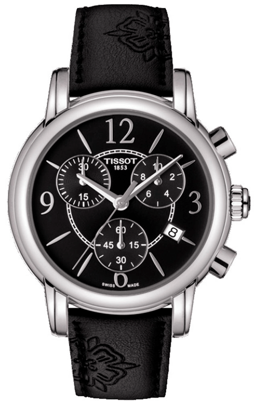 Tissot Dressport Chronograph Black Dial Black Leather Strap Watch for Women - T050.217.17.057.00 Buy Now By Tissot