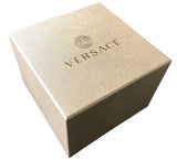 Versace V-Circle Silver Dial Brown Leather Strap Watch for Women - VBP03017
