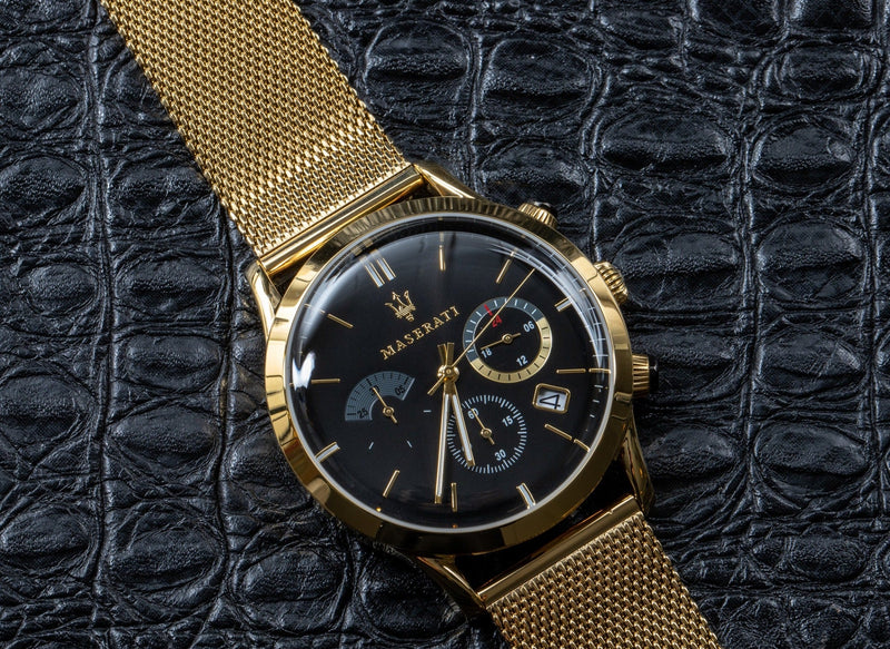 Maserati Ricordo Chronograph Black Dial Stainless Steel Mesh Bracelet Watch For Men - R8873633003 Buy Now By Maserati
