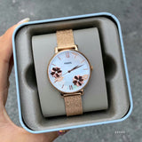 Fossil Jacqueline Three-Hand White Dial Rose Gold Mesh Bracelet Watch for Women - ES4534 Buy Now By Fossil