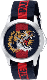 Gucci G Timless Le Marche Des Merveilles Blue & Red Dial Blue & Red Nylon Strap Unisex Watch - YA126495 Buy Now By Gucci
