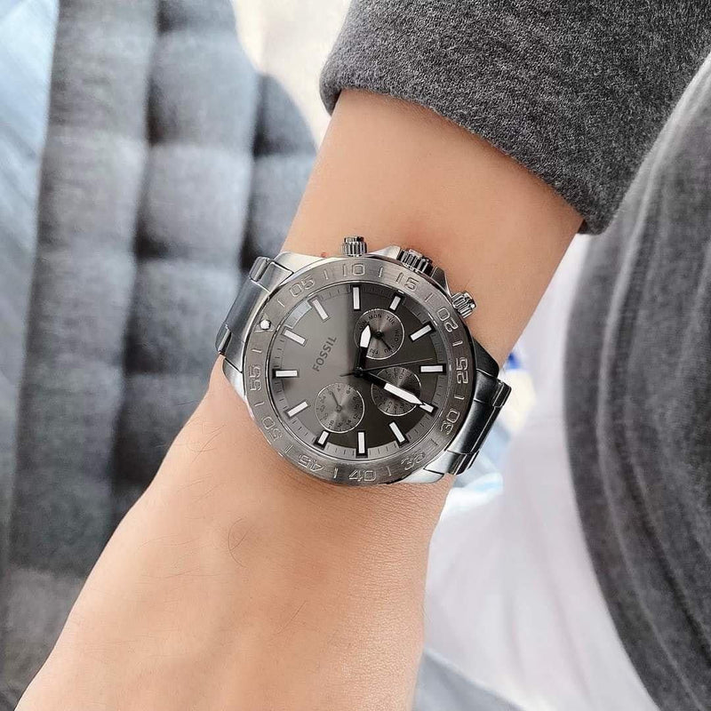 Fossil Bannon Multifunction Chronograph Grey Dial Grey Steel Strap Watch for Men - BQ2491 Buy Now By Fossil