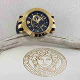 Versace V-Race Quartz Black Dial Black Leather Strap Watch For Men - VEBV00119 Buy Now By Versace