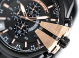 Diesel Mega Chief Chronograph Black Dial Black Steel Strap Watch For Men - DZ4309 Buy Now By Diesel
