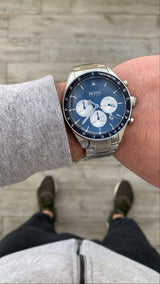 Shop Hugo Boss Chronograph Blue Dial Silver Steel Strap Watch for Men - 1513630 in USA