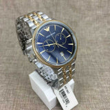 Emporio Armani Classic Blue Dial Two Tone Steel Strap Watch For Men - AR1847 Buy Now By Emporio Armani