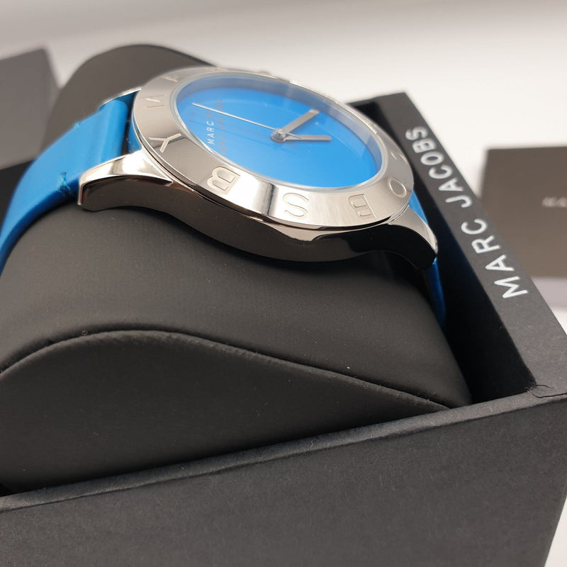 Marc Jacobs Blade Blue Dial Blue Leather Strap Watch for Women - MBM1202 Buy Now By Marc Jacobs