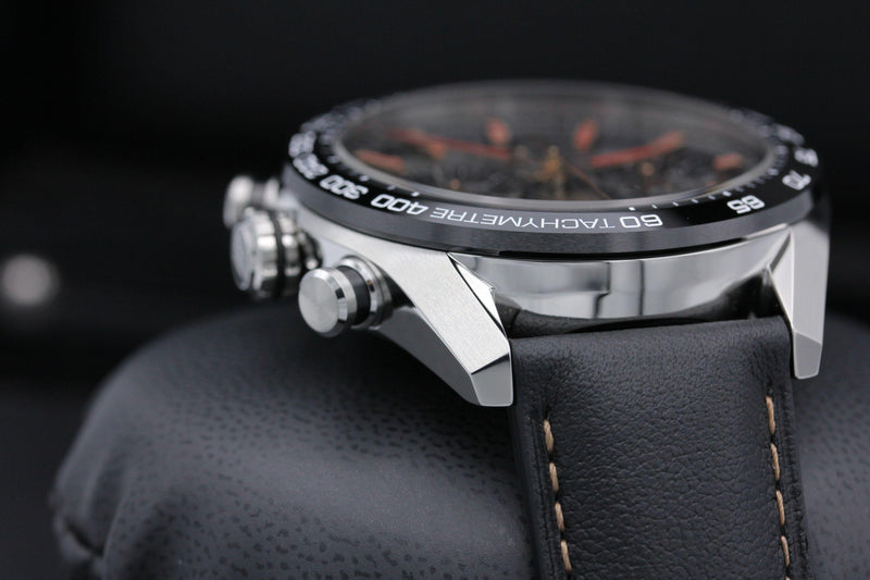 Tag Heuer Carrera Year of The Rabbit Automatic Chronograph Black Dial Black Leather Strap Watch for Men - CBN2A1L.FC6521 Buy Now By Tag Heuer