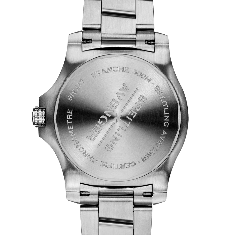 Breitling Avenger Automatic 43mm Black Dial Silver Steel Strap Watch for Men - A17318101B1A1