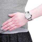 Shop Guess Vista Diamonds Silver Dial Silver Steel Strap Watch for Women - W12080L1 in USA