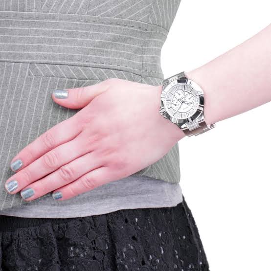 Shop Guess Vista Diamonds Silver Dial Silver Steel Strap Watch for Women - W12080L1 in USA