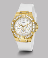 Shop Guess Venus Diamonds White Dial White Rubber Strap Watch for Women - GW0118L5 in USA