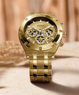 Guess Continental Gold Dial Gold Steel Strap Watch For Men - GW0260G4 Buy Now By Guess