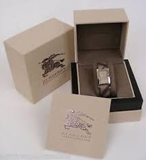 Shop Burberry Nova Check Silver Dial Two Tone Leather Strap Watch For Women - BU9404 in USA