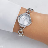 Shop Swarovski Crystal Flower Silver Dial Silver Steel Strap Watch for Women - 5547622 in USA