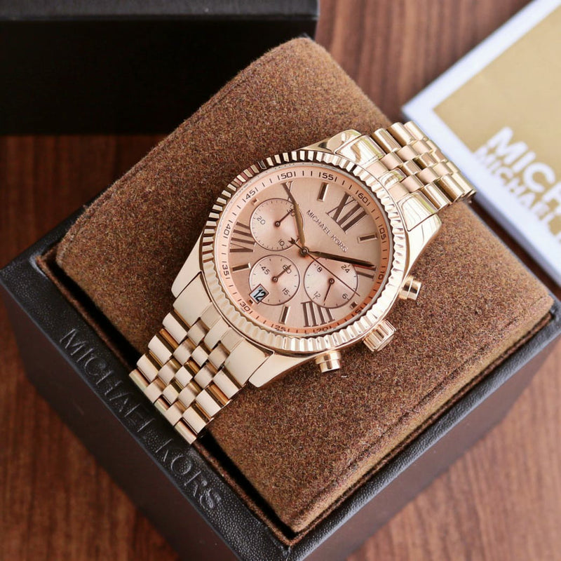 Michael Kors Lexington Rose Gold Dial Rose Gold Steel Strap Watch for Women - MK5569 Buy Now By Michael Kors