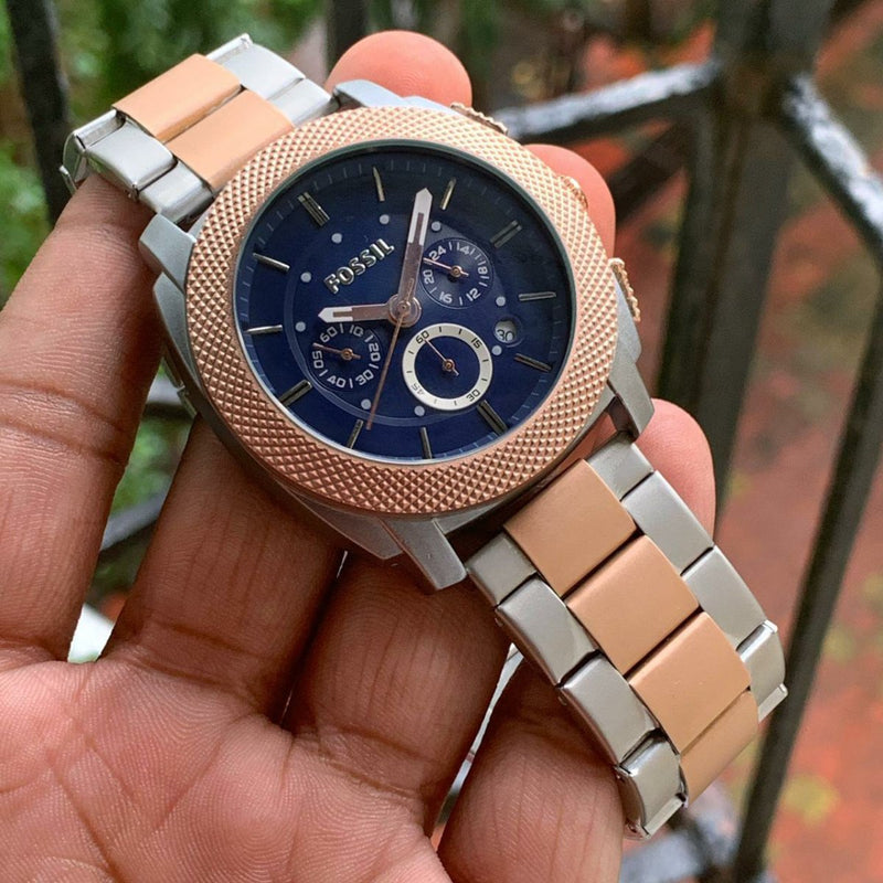 Fossil Machine Blue Dial Two Tone Steel Strap Watch for Men - FS5037 Buy Now By Fossil