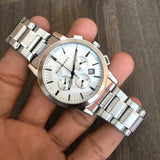 Burberry The City White Dial Silver Steel Strap Watch for Men - BU9750 Buy Now By Burberry