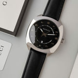 Gucci GG2570 Quartz Black Dial Black Leather Strap Watch For Men - YA142307 Buy Now By Gucci