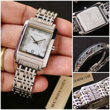 Burberry Heritage Diamond White Dial Silver Stainless Steel Strap Watch for Women - BU1583
