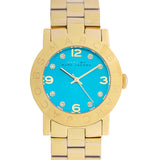Marc Jacobs Amy Blue Dial Gold Steel Strap Watch for Women - MBM3220 Buy Now By Marc Jacobs