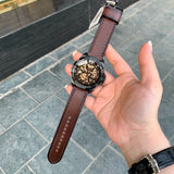 Fossil Bronson Automatic Skeleton Black Dial Brown Leather Strap Watch for Men - ME3219 Buy Now By Fossil