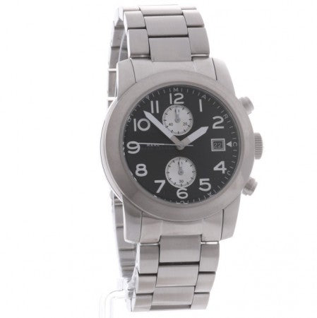 Marc Jacobs Larry Chronograph Black Dial Silver Steel Strap Watch for Men - MBM5050 Buy Now By Marc Jacobs