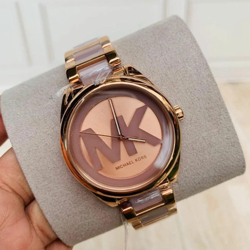 Michael Kors Janelle Three Hand Rose Gold Dial Two Tone Steel Strap Watch For Women - MK7135 Buy Now By Michael Kors