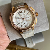 Michael Kors Sidney Chronograph White Dial Beige Leather Strap Watch For Women - MK6949 Buy Now By Michael Kors