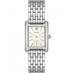 Tory Burch Eleanor White Dial Silver Steel Strap Watch for Women - TBW1069