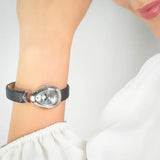 Just Cavalli Diversa Snake Silver Dial Black Leather Strap Watch for Women - JC1L321L0015