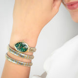 Just Cavalli Specchio Green Dial Two Tone Steel Strap Watch for Women - JC1L323M0055