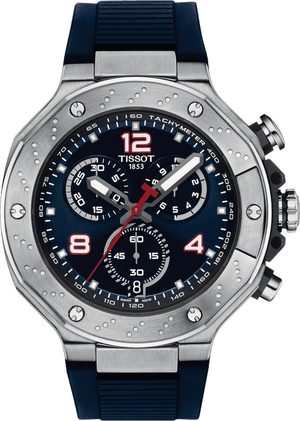 Tissot T Race Moto GP Limited Edition Chronograph Blue Dial Blue Rubber Strap Watch for Men - T141.417.17.047.00