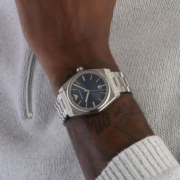 Emporio Armani Frederico Analog Blue Dial Silver Steel Strap Watch for Men - AR11620 Buy Now By Emporio Armani