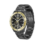Hugo Boss Troper Chronograph Automatic Black Dial Black Steel Strap Watch for Men - 1514203
