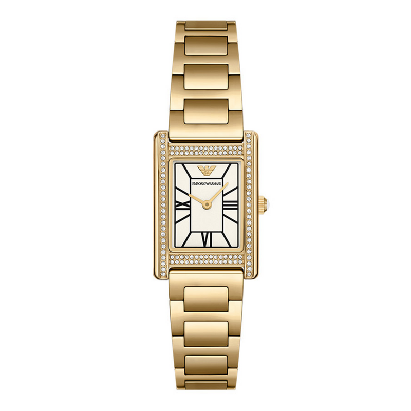 Emporio Armani Genni Crystals Mother of Pearl Dial Gold Steel Strap Watch for Women - AR11659 Buy Now By Emporio Armani
