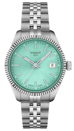 Tissot Ballade Quartz Green Dial Silver Steel Strap Watch for Women - T156.210.11.091.00